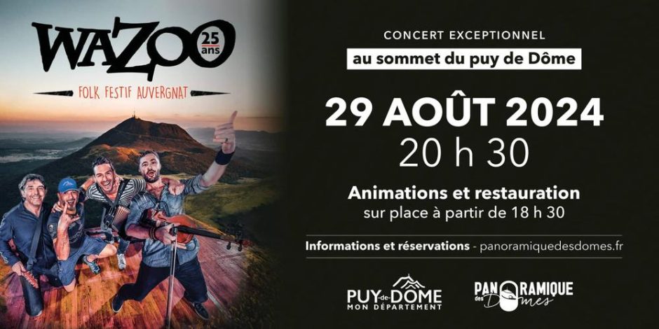 © Concert Wazoo | Sommet du puy de Dôme - Panoramique des Dômes