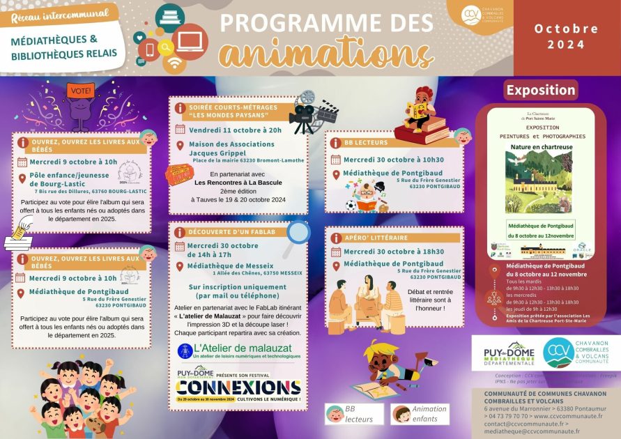 © Apéro littéraire Pontgibaud - Programme CCV réseau de lecture